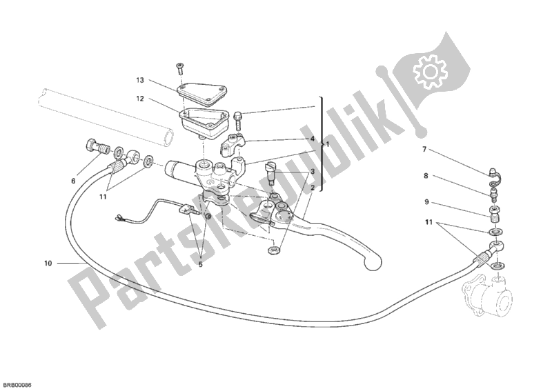 All parts for the Clutch Master Cylinder of the Ducati Multistrada 1100 S 2009